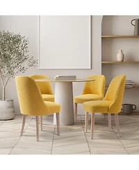 Mid-Century Modern Upholstered Boucle Dining Chair (Set of 4)