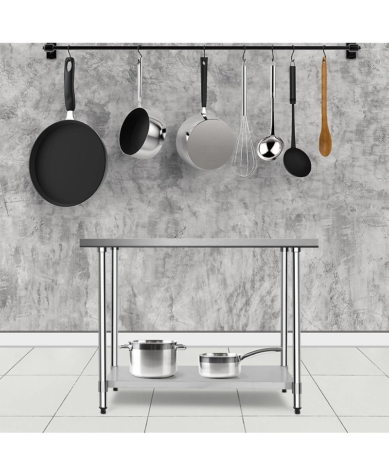 Sugift 30 x 48 Inch Stainless Steel Table Commercial Kitchen Worktable