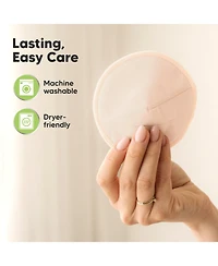 KeaBabies Maternity 14pk Organic Nursing Pads, Washable Breast Pads + Wash Bag, Reusable Nipple