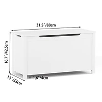 Streamdale Kids Wooden Toy Box Storage With Safety Hinged Lid For Ages 3