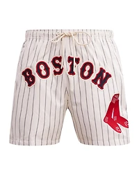 Pro Standard Men's Cream Boston Red Sox Pinstripe Retro Classic Woven Shorts