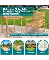 Outdoor Solid Fir Wood Chair with Inclined Backrest
