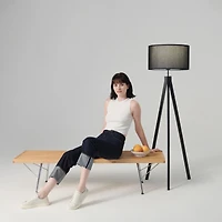 Brightech Eden 58" Led Traditional Tripod Floor Lamp with Fabric Drum Shade
