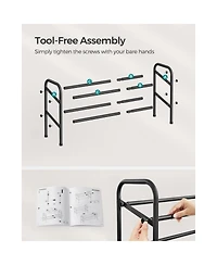 Slickblue Expandable Shoe Rack, Metal Shoe Shelf Storage, Adjustable Shoe Organizer for 8-20 Pairs of Shoes