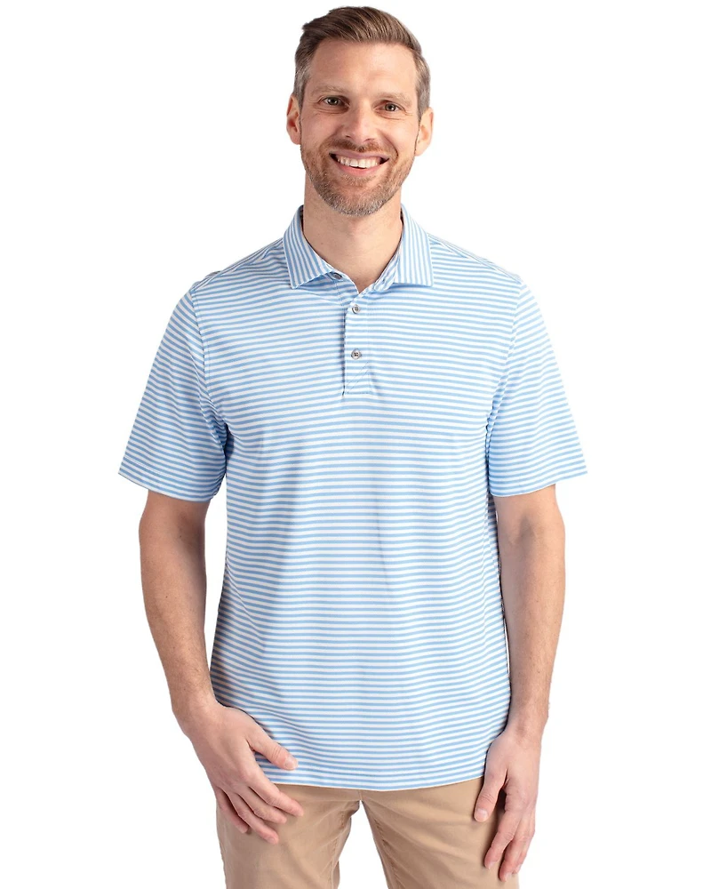 Cutter & Buck Virtue Eco Pique Stripe Recycled Mens Tall Polo Shirt