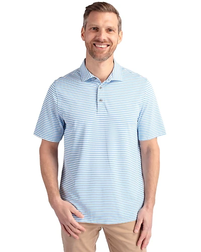 Cutter & Buck Virtue Eco Pique Stripe Recycled Mens Tall Polo Shirt