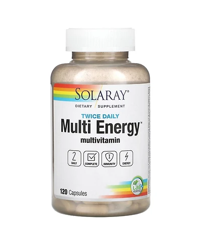 Solaray Twice Daily Multi Energy Multivitamin - 120 Capsules