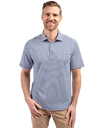 Cutter & Buck Virtue Eco Pique Stripe Recycled Mens Tall Polo Shirt