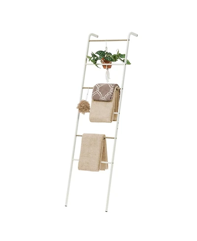 Iris Usa Free-Standing Clothing Rack, Clothes Organizer, Ladder Style, Metal Garment Rack, White