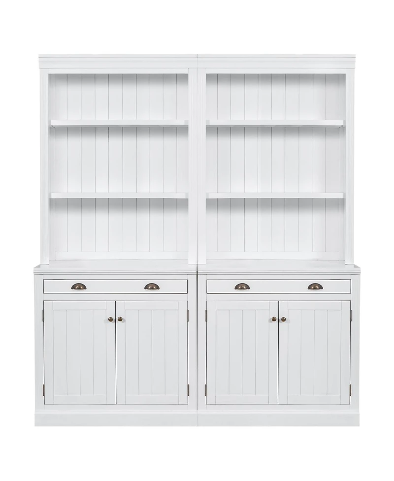 Streamdale 83.4"Tall Bookshelf Suite, Modern Bookcase Suite With Led Lighting