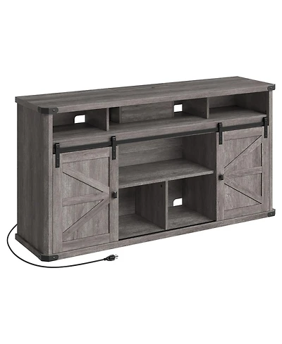 Tv Stand for TVs up to 65 Inches, Farmhouse Entertainment Center with Sliding Barn Doors