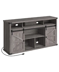 Tv Stand for TVs up to 65 Inches, Farmhouse Entertainment Center with Sliding Barn Doors