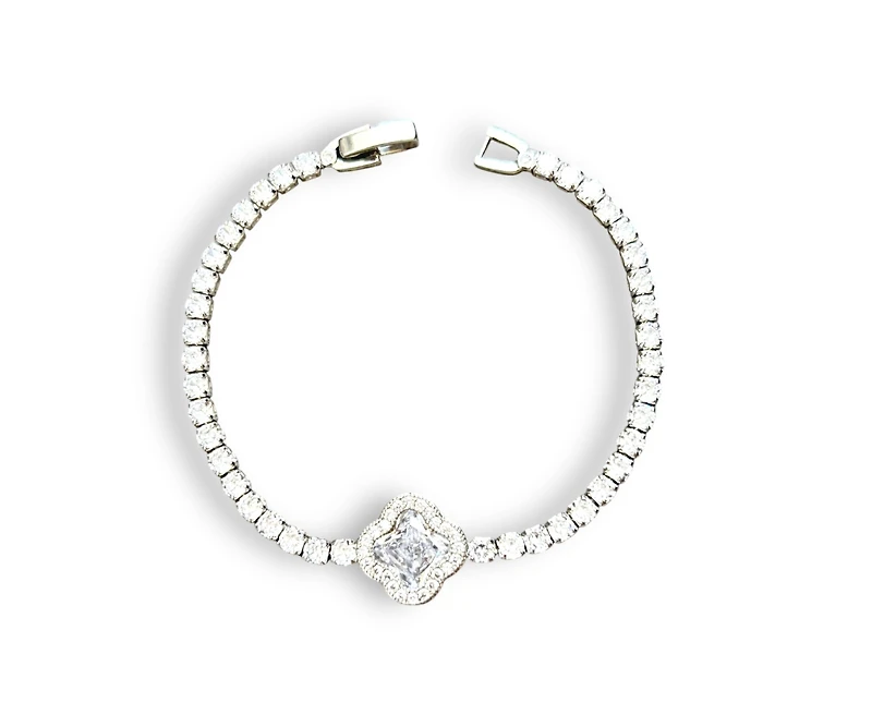 Hollywood Sensation Crystal Clover Tennis Bracelet