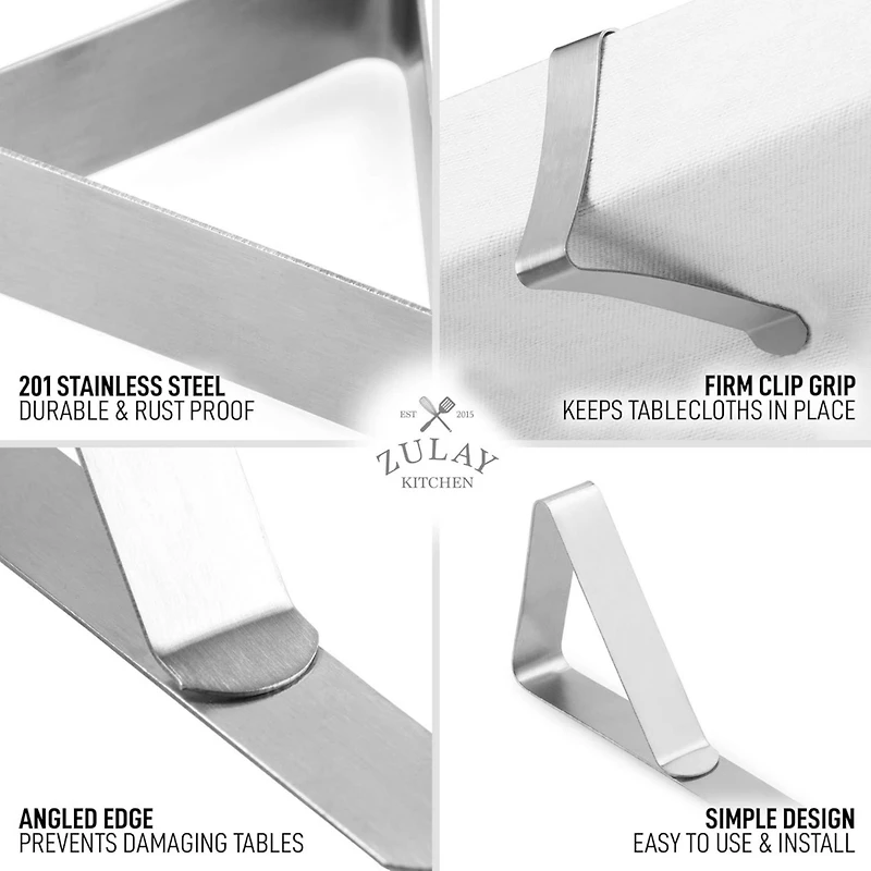 30 Pack Tablecloth Clips - Durable Stainless Steel Table Cloth Clips & Cover Clamps