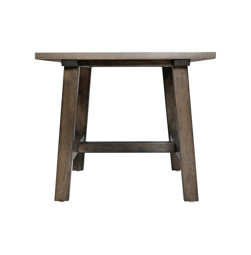 Merrick Lane Mabel Farmhouse Trestle End Table, Solid Wood Rustic Accent Table