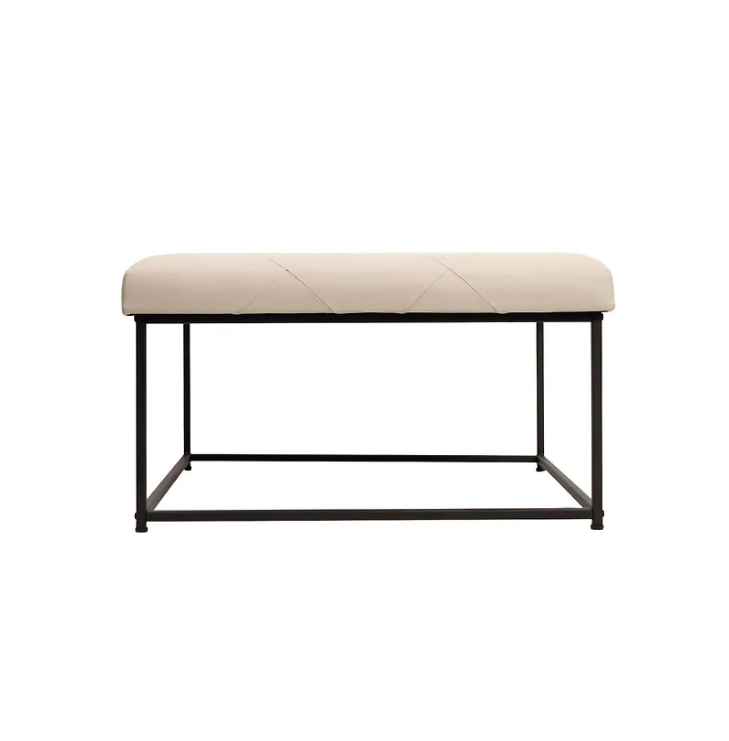 Merrick Lane Almas 30-Inch Square Tufted Ottoman With Durable Metal Frame