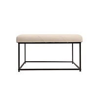 Merrick Lane Almas 30-Inch Square Tufted Ottoman With Durable Metal Frame