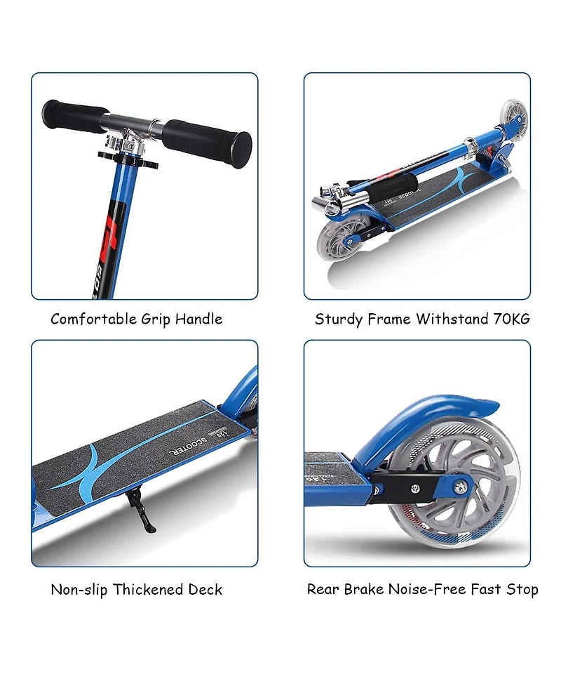 Sugift Folding Aluminum Kids Kick Scooter with Led Lights
