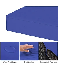 2 Pieces Patio Rattan Ottoman Seat with Removable Cushions