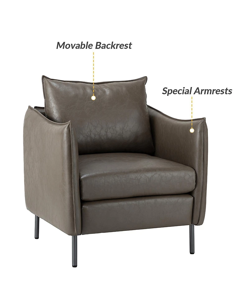Hope Comfy Living Room Armchair with Metal Legs