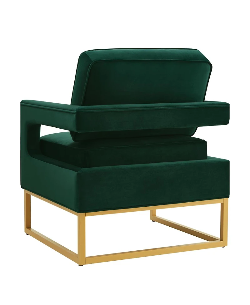 Simplie Fun Gold base velvet accent chair, Jade