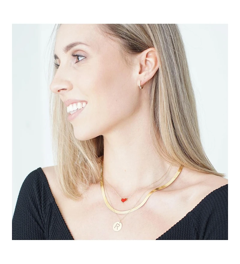 The Lovery Large Herringbone Necklace 14K Gold - 5 millimeters