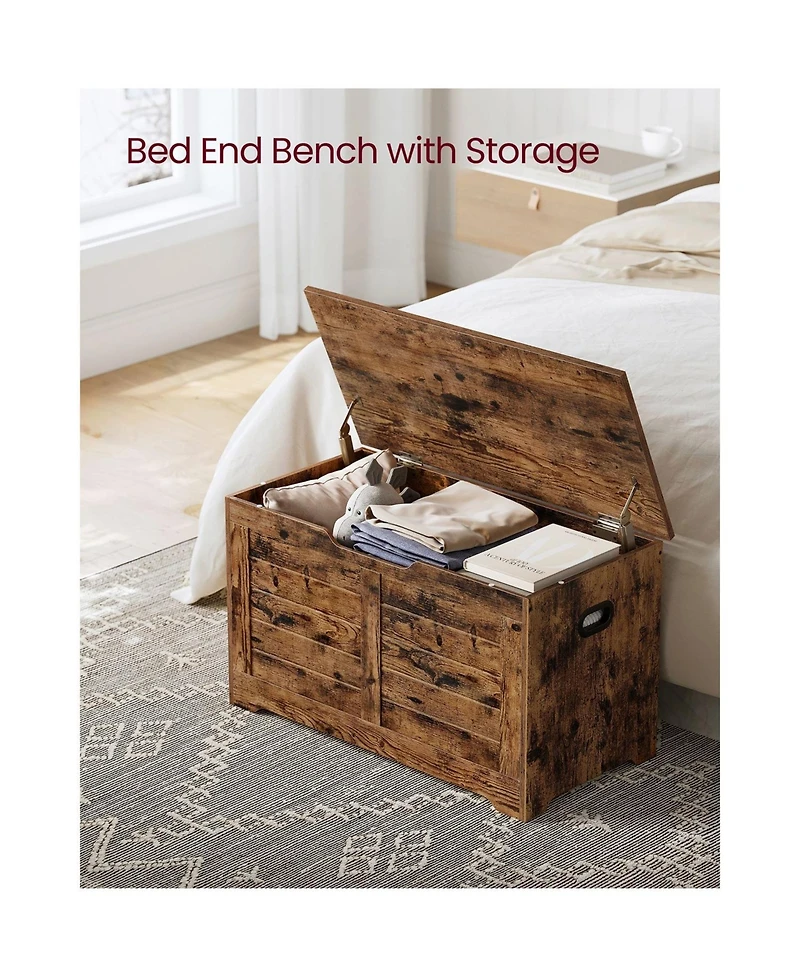 Slickblue Storage Chest, Trunk With 2 Safety Hinges, For Entryway, Bedroom
