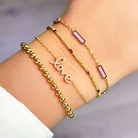 The Lovery Small Gold Ball Bead Bracelet 14K Gold