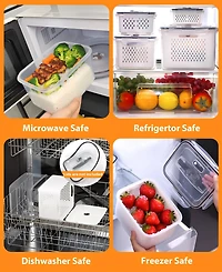 6 Piece Food Storage Container Set with Colander and Divider Plates