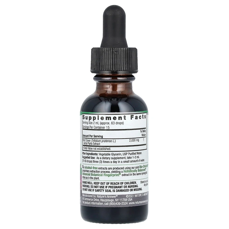 Nature's Answer Red Clover Aerial Parts Fluid Extract Alcohol-Free 2 000 mg - 1 fl oz