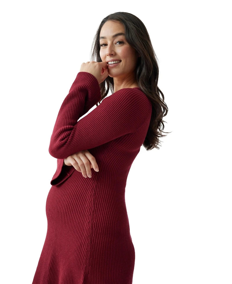 Women's Maternity Mini Sweater Dress
