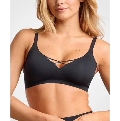 Siella Women's No-Show V-Neck Bra with removable pads