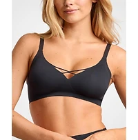 Siella Women's No-Show V-Neck Bra with removable pads