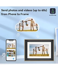 Eco4Life 10.1" WiFi Digital Photo Frame with Photos/Videos sharing - with Wood Frame
