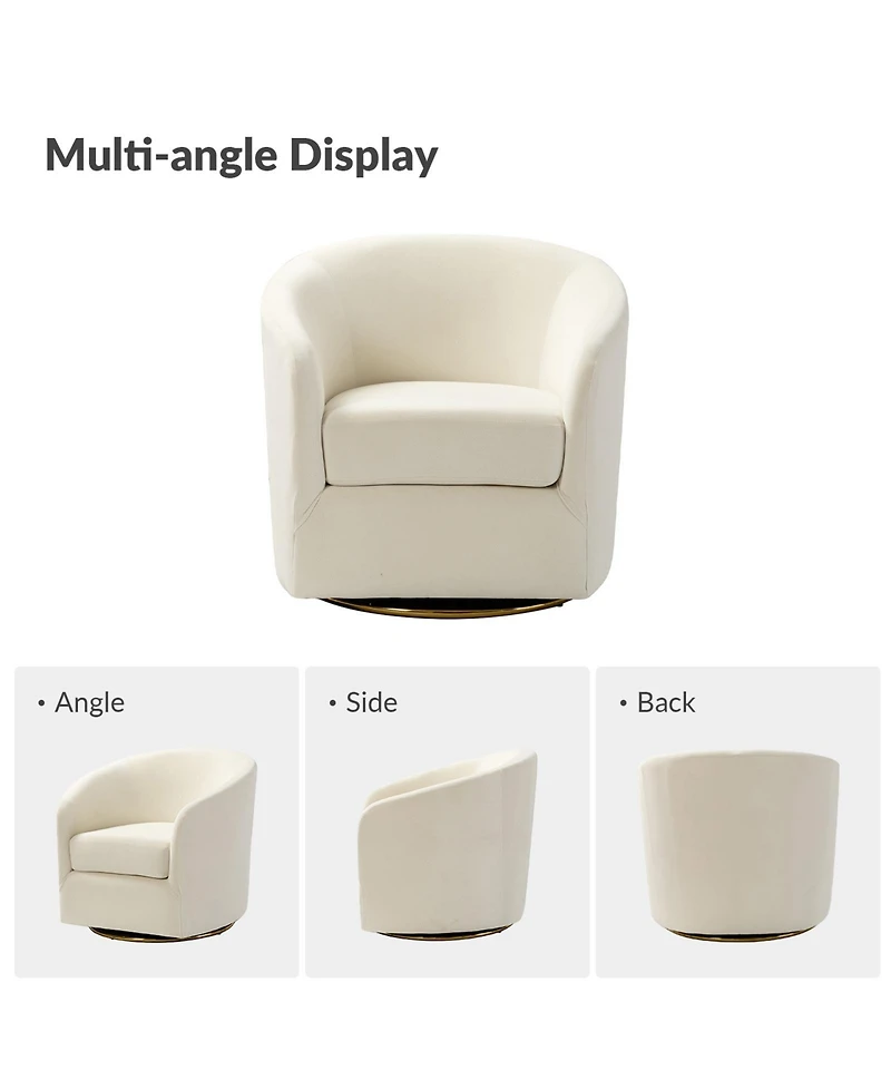 Swivel Accent Chair with Gold Metal Base for Living Room Nursery