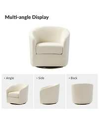 Swivel Accent Chair with Gold Metal Base for Living Room Nursery