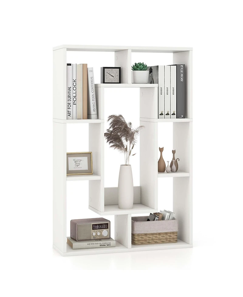 7-Cube Geometric Bookshelf with Anti-Toppling Device Modern Open Bookcase
