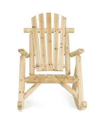Inolait Sugift Wood Single Porch Rocker Lounge Patio Rocking Chair