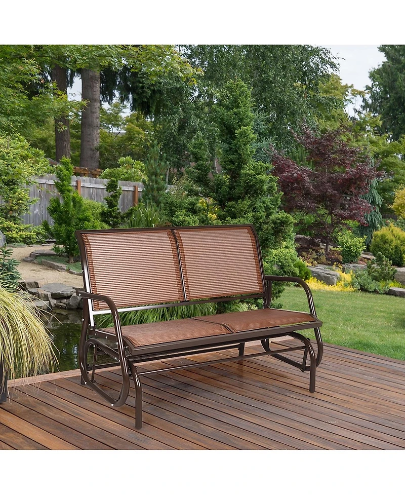 Sugift Swing Glider Chair 48 Inch Loveseat Rocker Lounge Backyard