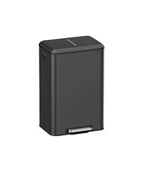 Slickblue Kitchen Trash Can, 10.5-Gallon Garbage Can with Lid and Wide Foot Pedal, Soft Close and Stays Open