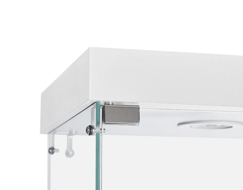Streamdale White 4-Tier Glass Display Cabinet with Two Locks