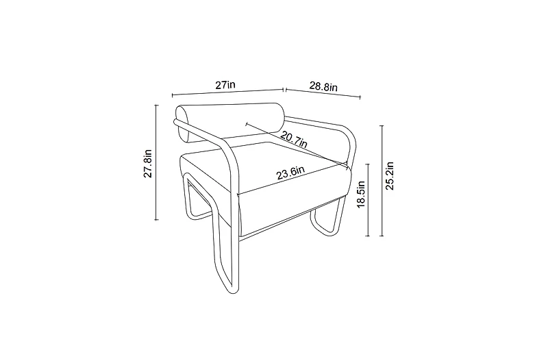 Simplie Fun Living Room Iron Sofa Chair, Lazy Individual Chair