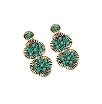 Sohi Women's Pink Stone Drop Earrings