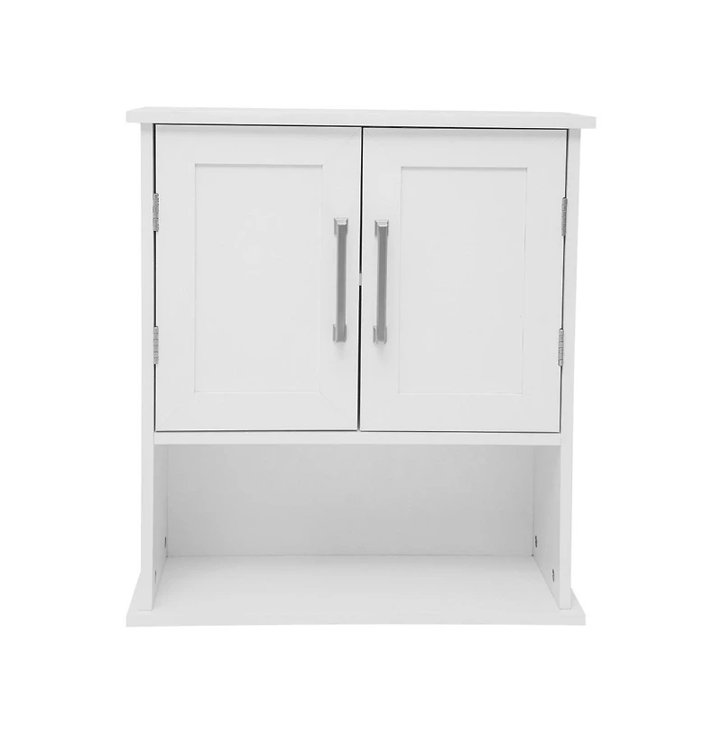 Merrick Lane Vigo Wall Mounted Bathroom Medicine Cabinet With Adjustable Cabinet Shelf, Lower Open Shelf, And Magnetic Closure Doors