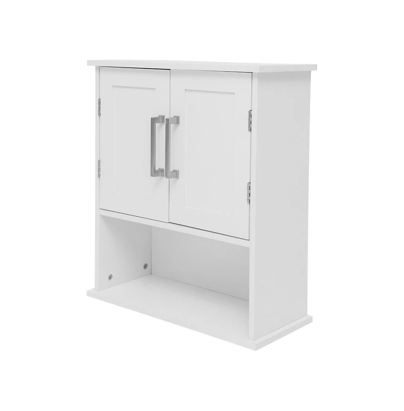 Merrick Lane Vigo Wall Mounted Bathroom Medicine Cabinet With Adjustable Cabinet Shelf, Lower Open Shelf, And Magnetic Closure Doors