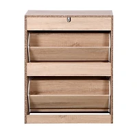 Streamdale White Shoe Storage Cabinet with Flip Doors