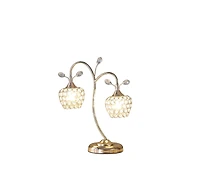 Streamdale 17.25" Rose Gold 2-Floral Bell Glam Metal Table Lamp