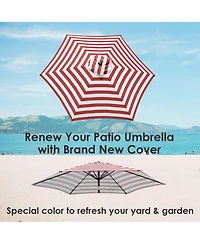 9 Ft Patio Umbrella Replacement Canopy Market Table Top Sunshade Cover Garden