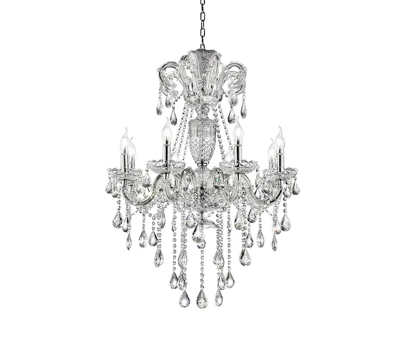 Streamdale 37" In Eilish Silver Crystal 8-led Light Chandelier