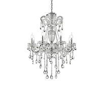 Streamdale 37" In Eilish Silver Crystal 8-led Light Chandelier
